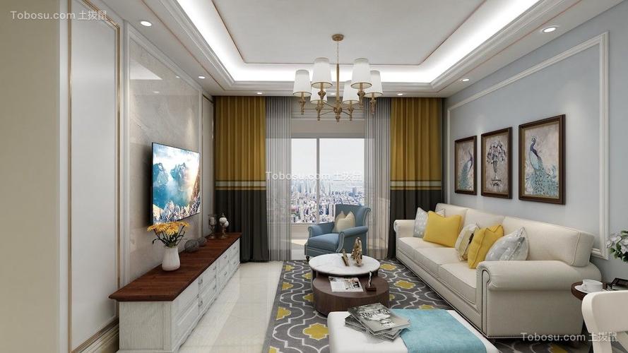 室内装饰美式客厅沙发装饰设计美式客厅沙发装潢效果图美式客厅沙发